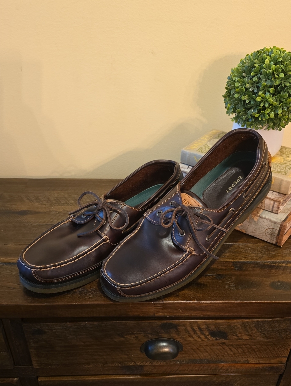 Sperry Men’s Dark Brown Leather Boat Shoes